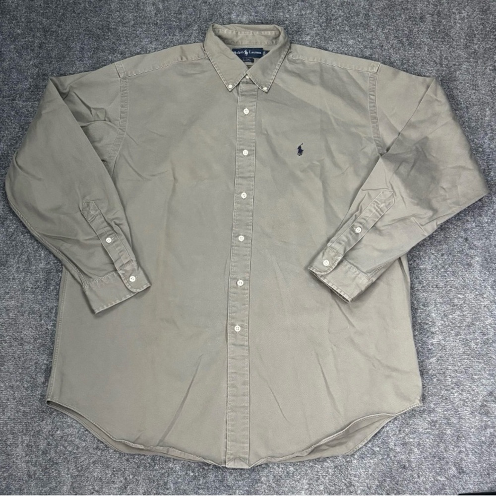 Ralph Lauren Mens Oxford Shirt Khaki Large